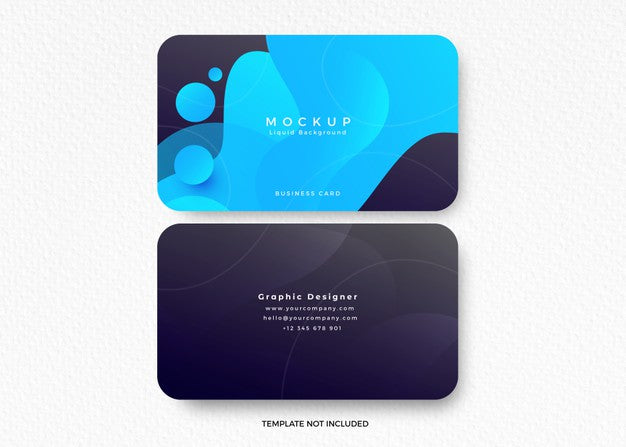 Business Card Mockup With Liquid Design Psd