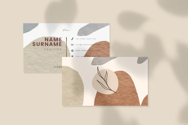 Business Card Mockup With Shadows Psd