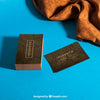 Business Card Mockup With Textile Psd