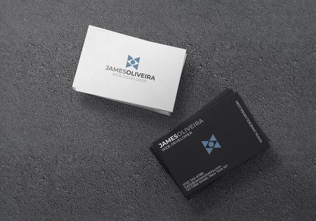 Business Card On Concrete Surface Mockup Psd