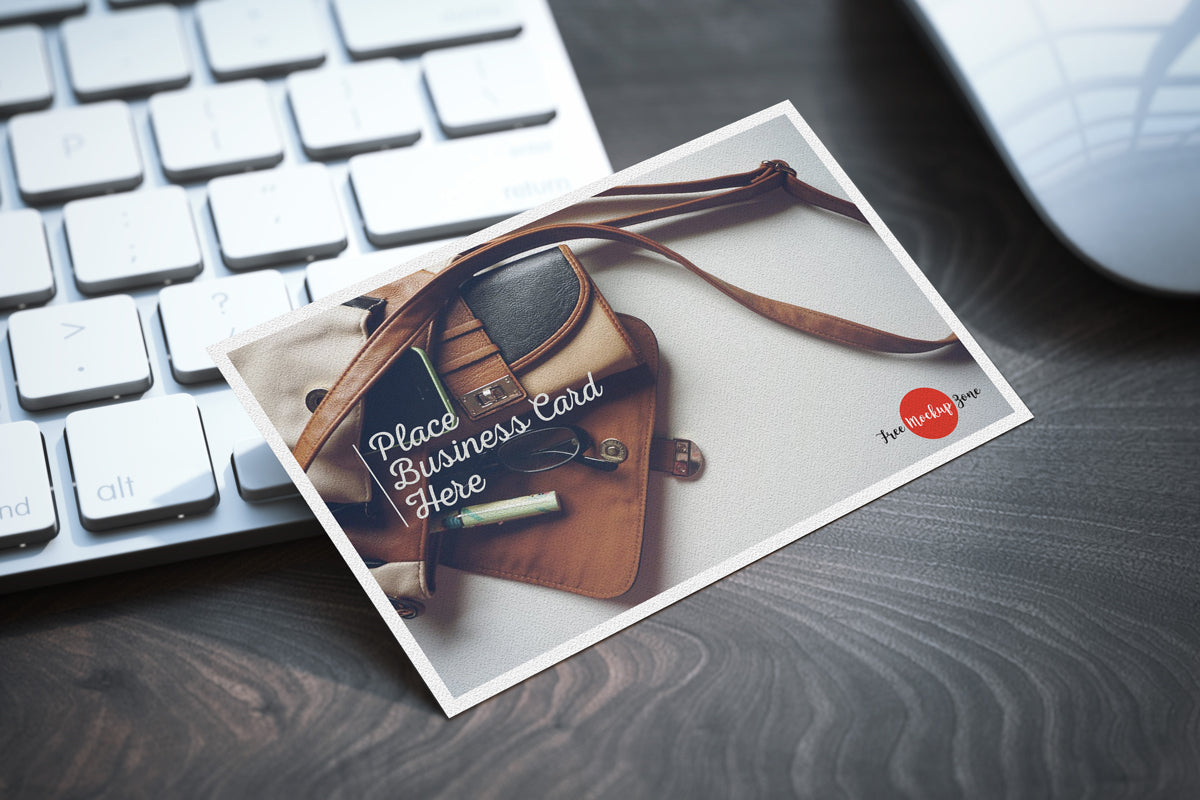 Business Card On Keyboard Mockup