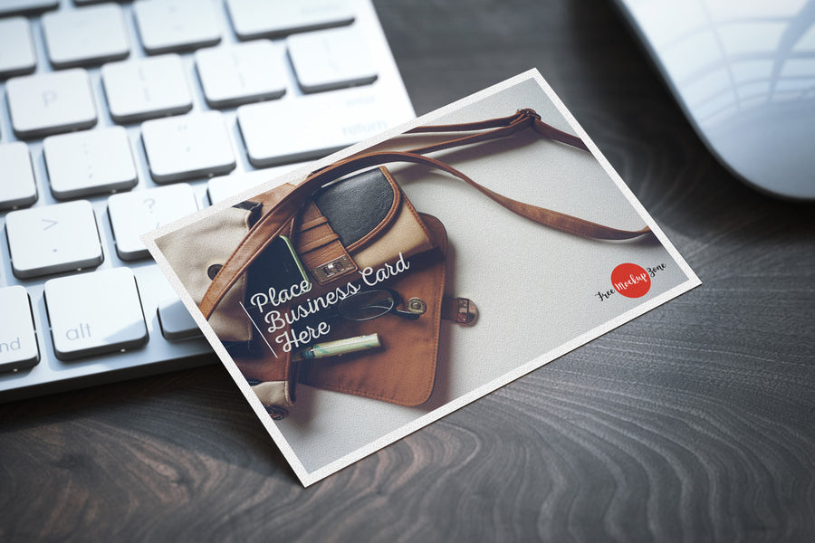 Business Card On Keyboard Mockup
