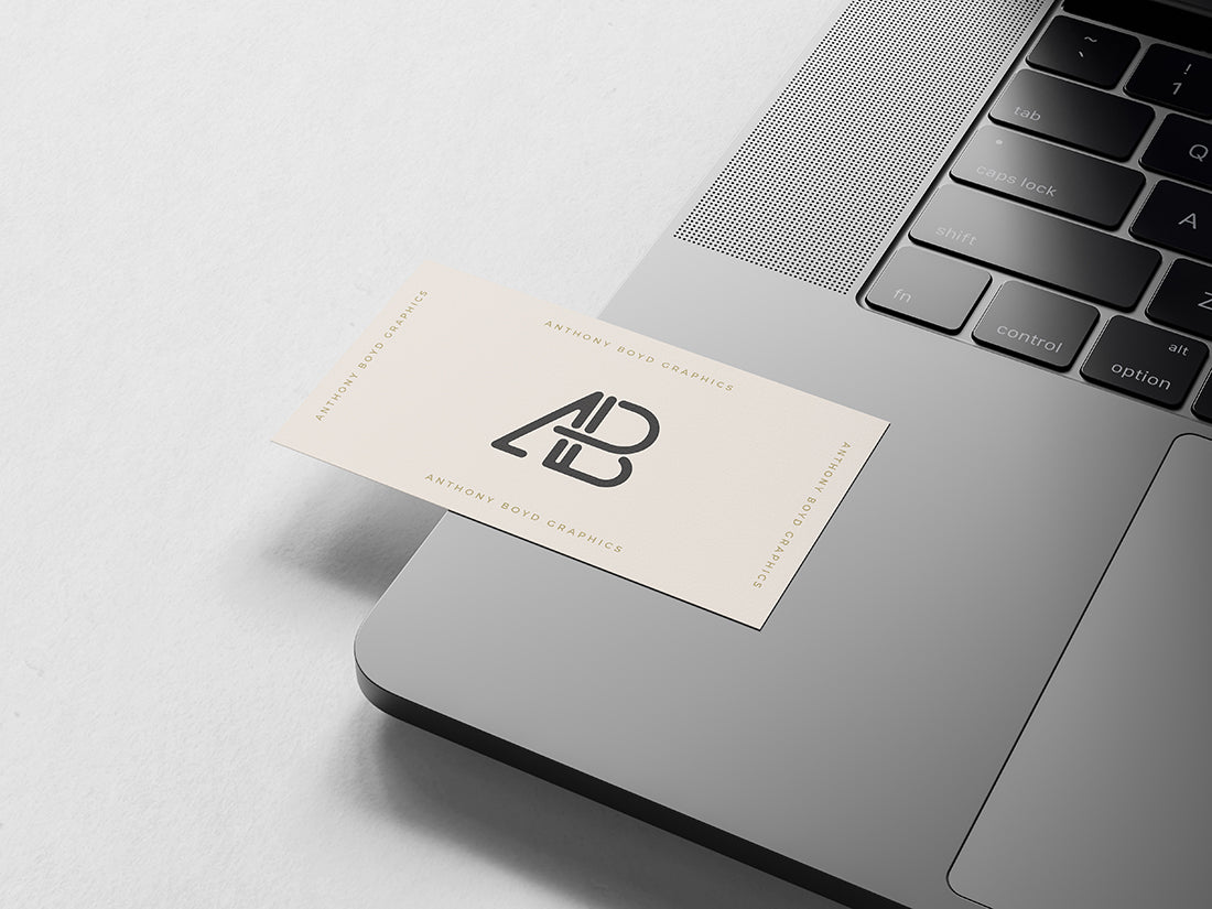 Business Card On Macbook Pro Mockup