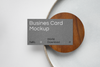 Business Card On Plate Psd Mockup
