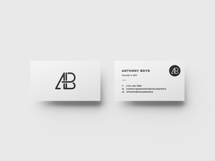 Business Card Top View Mockup