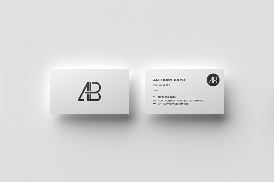 Business Card Top View Mockup