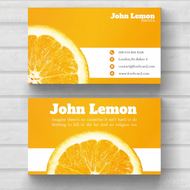 Business Card With An Orange Psd