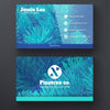 Business Card With Blue Plants Psd