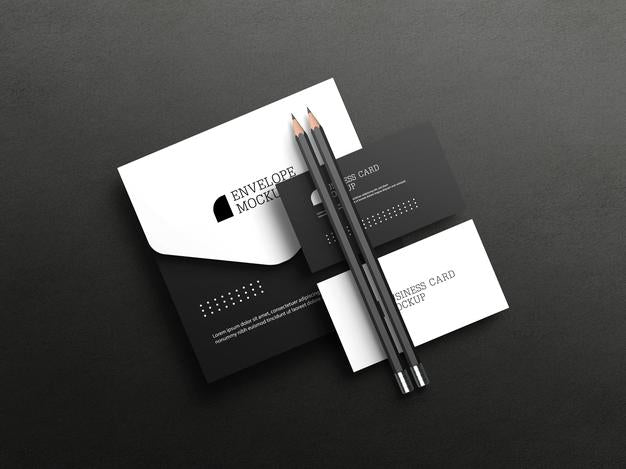 Business Card With Envelope Mockup Psd