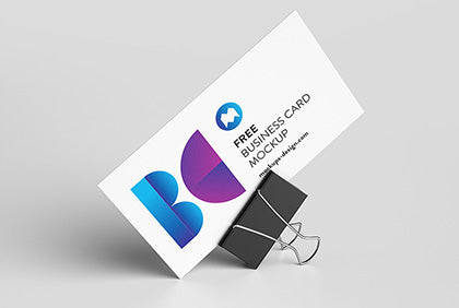 Business Card With Foldback Clip Mockup