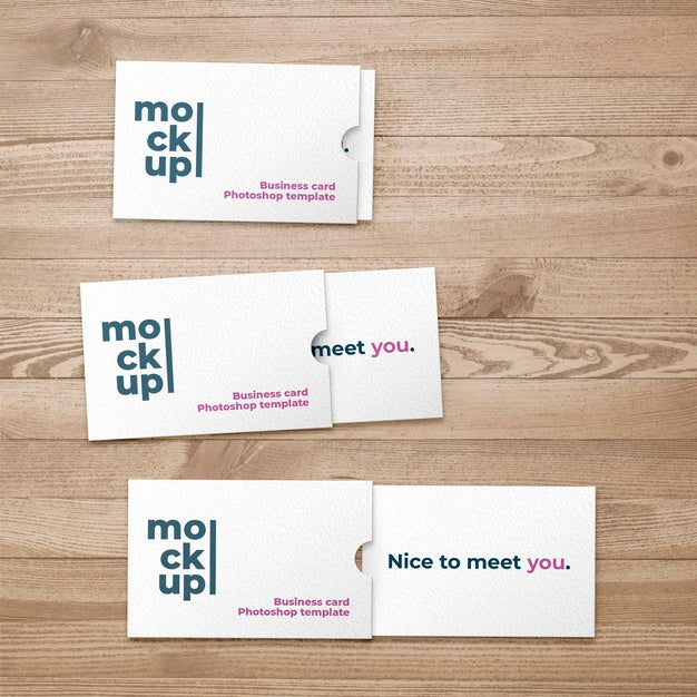 Business Card With Folder Mockup Psd