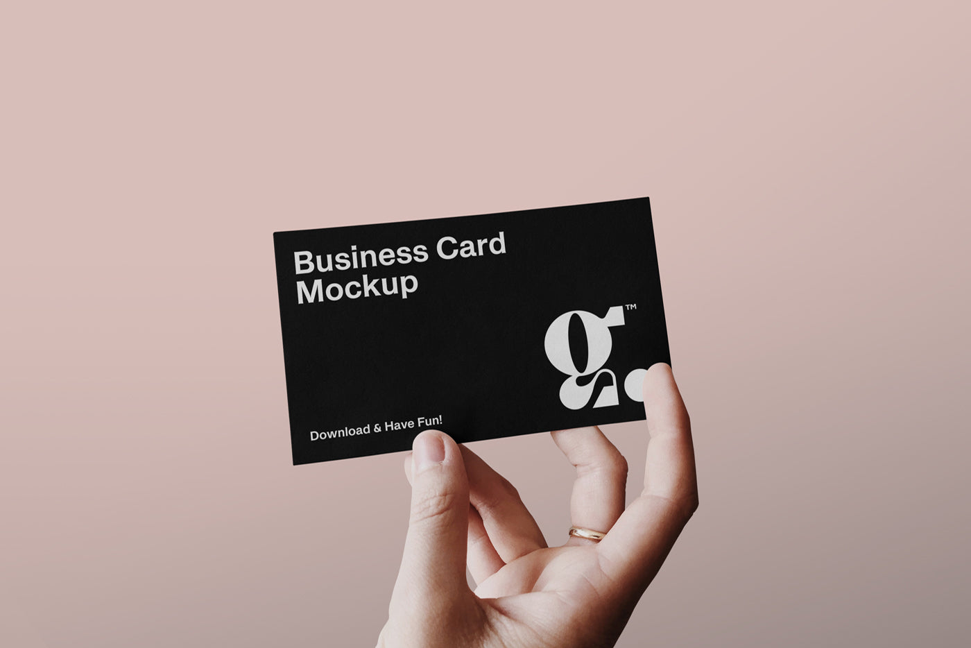 Business Card With Hand Mockup