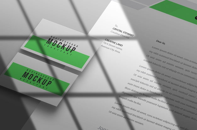 Business Card With Letterhead Mockup Design Psd Psd