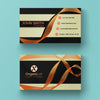 Business Card With Orange Ribbon Psd
