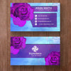 Business Card With Purple Roses Psd