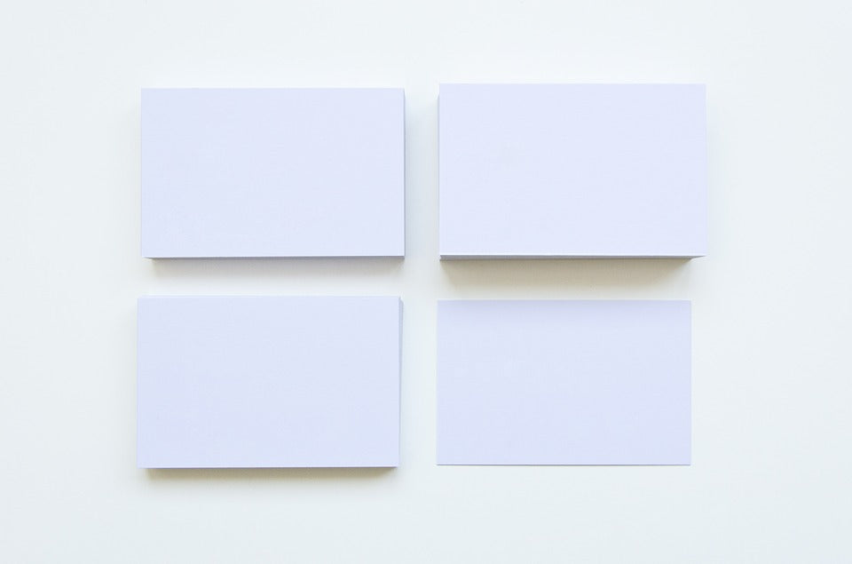 Empty Blank White Business Cards Photo Mockup