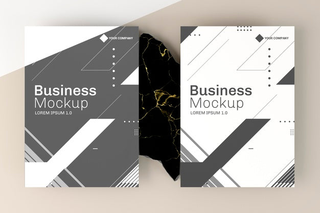 Business Cards Mock-Up Top View Psd
