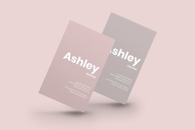 Business Cards Mockup In Pink Tone With Front And Rear View Psd