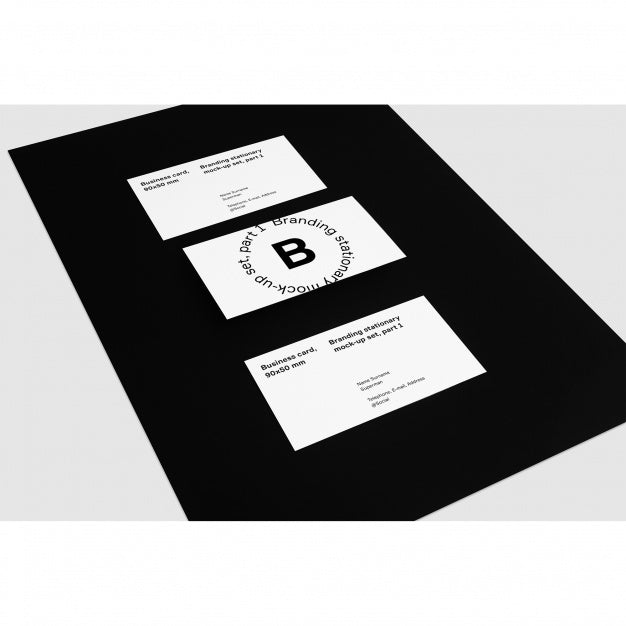 Business Cards On Black Background Mock Up Psd
