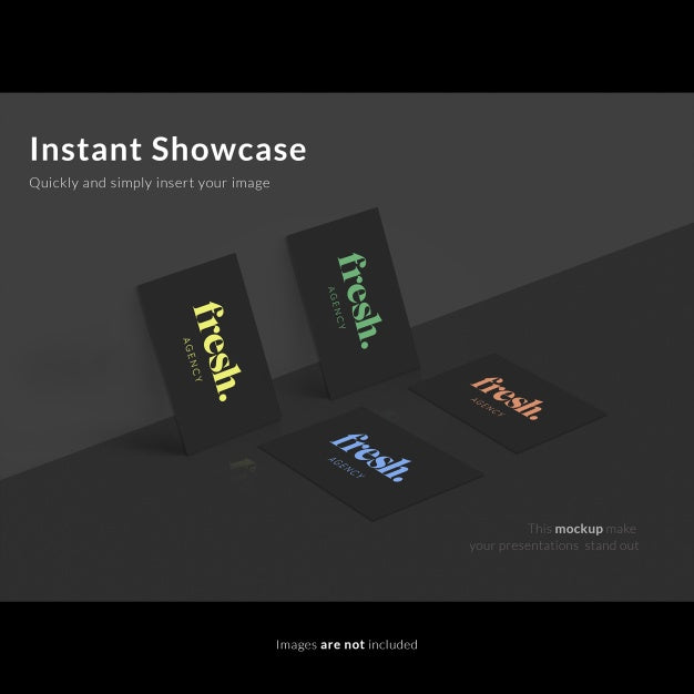 Business Cards On Black Wall Mock Up Psd