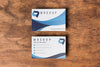 Business Cards On Wooden Background Top View Psd