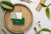 Business Cards On Wooden Board Psd