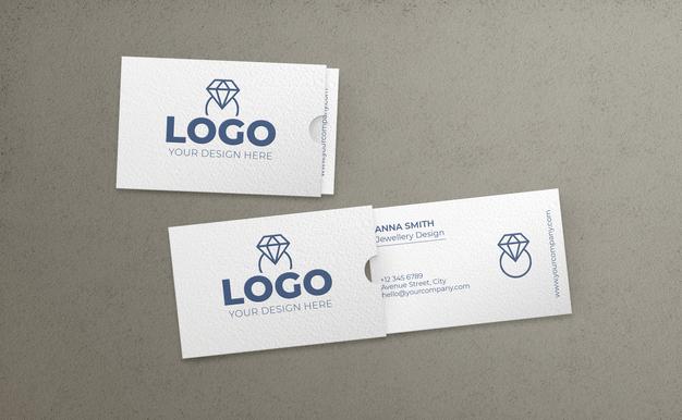 Business Cards With Folder Mockup Psd