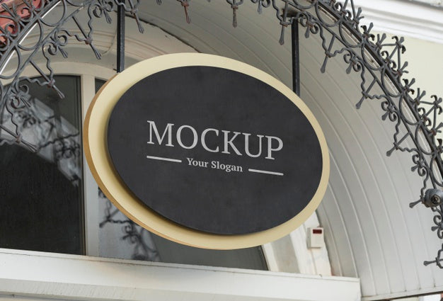 Business Company Sign Mock-Up Composition Psd