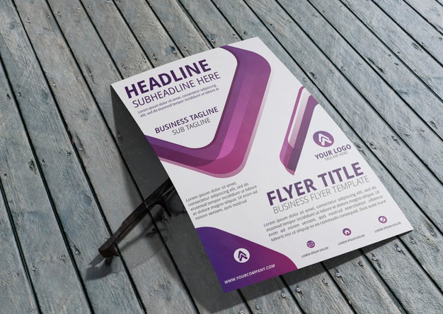Business Corporate Identity Template For Flyer On Wooden Background Psd