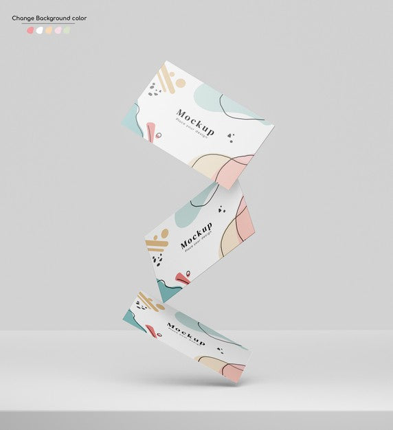 Business Minimal Visiting Card Mockup Falling On A Platform Psd