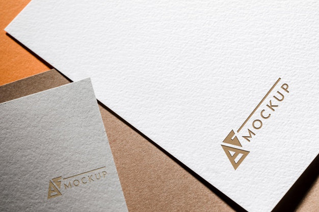 Business Mock-Up Card On Textured Paper Psd