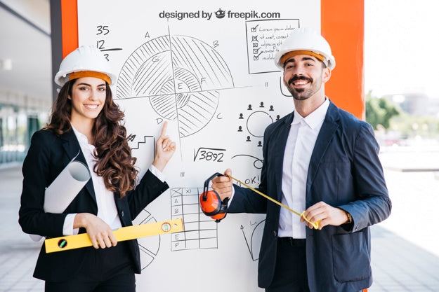 Business Mockup With Architects Psd