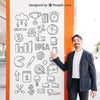 Business Mockup With Man In Front Of Board Psd