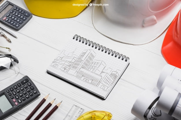 Business Mockup With Notebook In Middle Psd