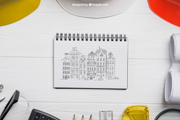 Business Mockup With Spiral Notebook Psd