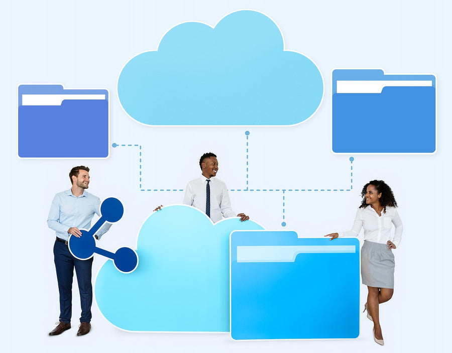 Business People And Cloud Computing Icons