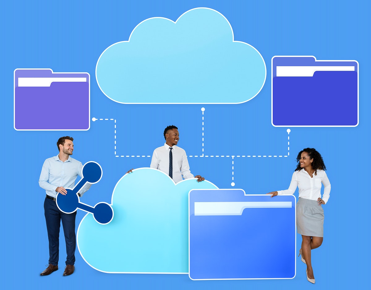 Business People And Cloud Computing Icons