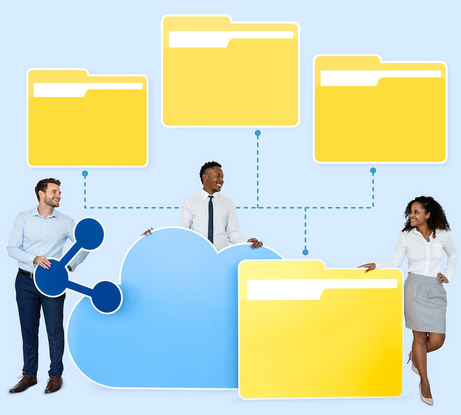 Business People And Cloud Computing Icons