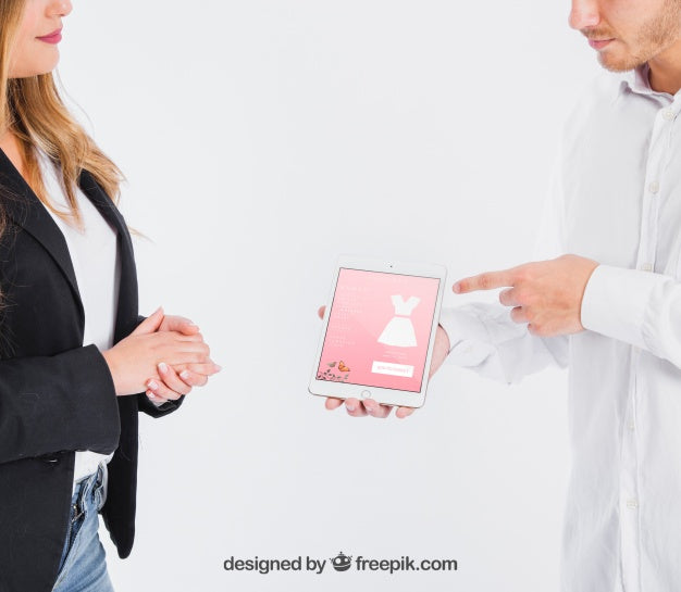 Business People Pointing At Tablet Psd