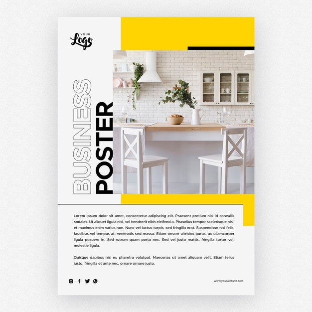 Business Poster Template With Kitchen Home Decor Psd