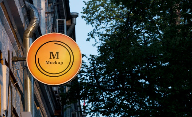 Business Sign Mock-Up Outdoors Psd