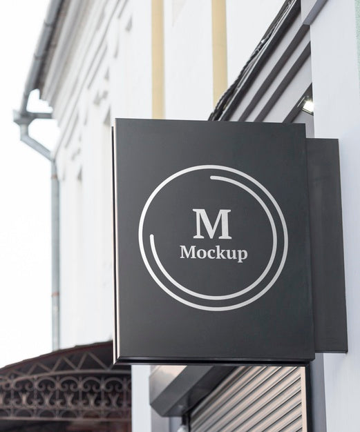 Business Sign Mock-Up Outdoors Psd