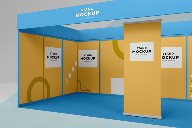 Business Stand And Booth Mock-Up Psd