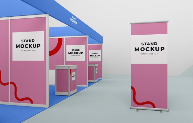 Business Stand And Booth Mock-Up Psd