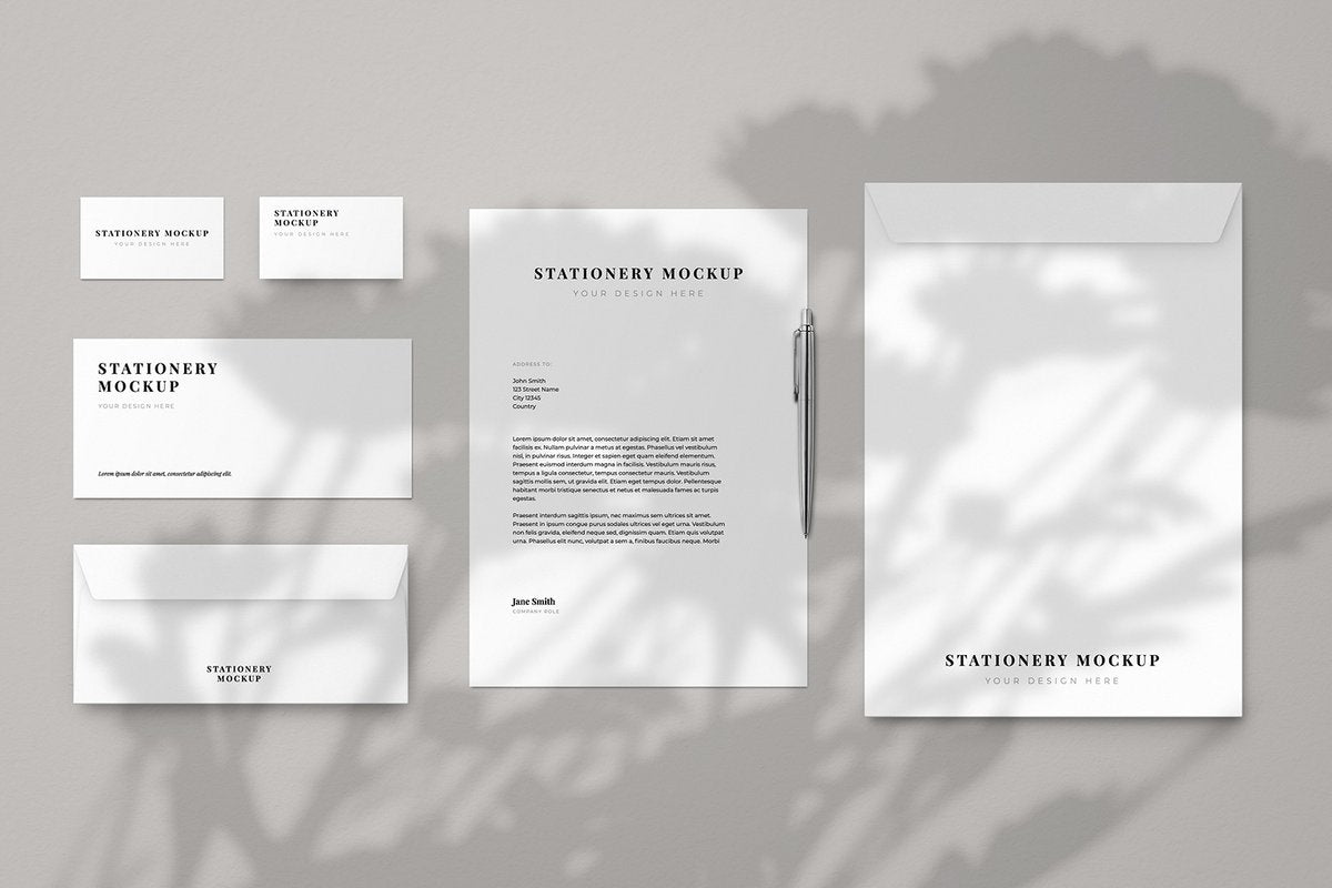 Business Stationery & Envelope Mockup