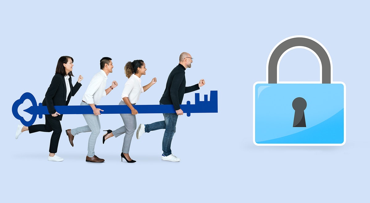 Business Team With Internet Security