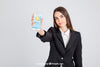 Business Woman Showing Her Smartphone Psd