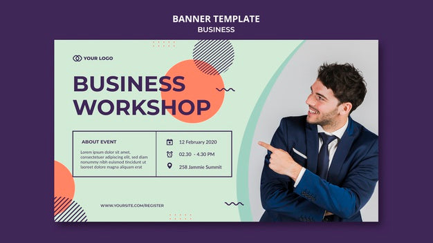 Business Workshop Concept Banner Template Psd