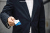 Businessman Giving Business Card Mockup Psd