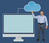 Businessman Holding Cloud Computing Icon Psd